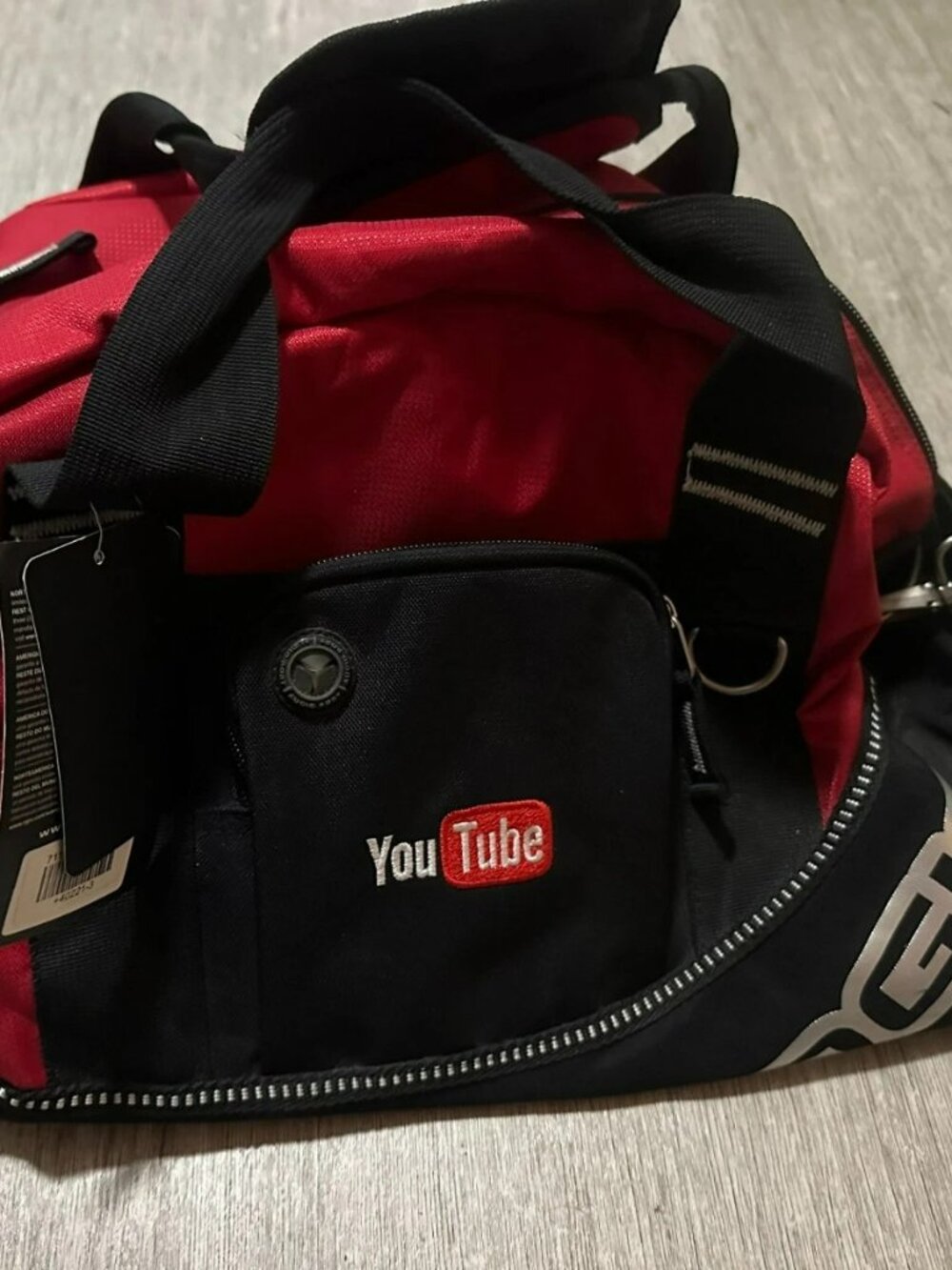 Ogio YouTube Logo Duffel Bag Red Black Gym Travel Bag Tech Company Swag Creator